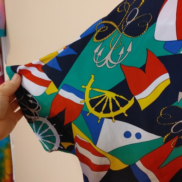 First Impressions Size Medium M Polyester Vintage Retro Vibrant Top Anchor - Picture 3 of 8